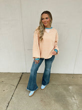 Load image into Gallery viewer, free people classic striped crew in latte combo