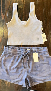 cream yoga cindy tank top in heather gray