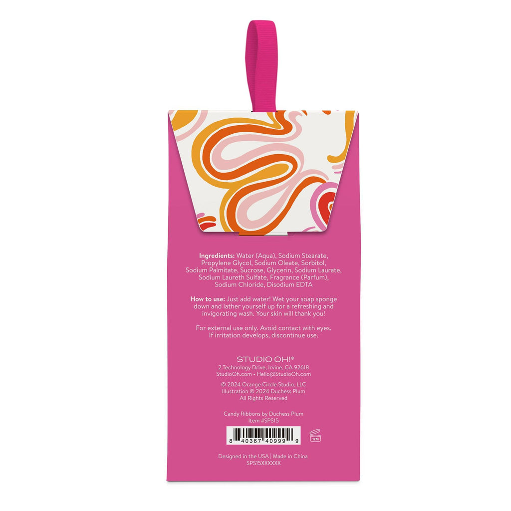 Candy Ribbons Soap Sponge in pomegranate