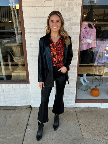 liverpool boyfriend blazer in black crackle