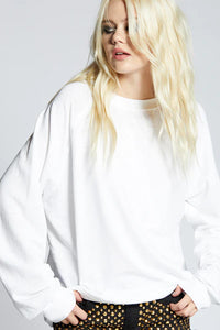 recycled karma distressed sweatshirt white