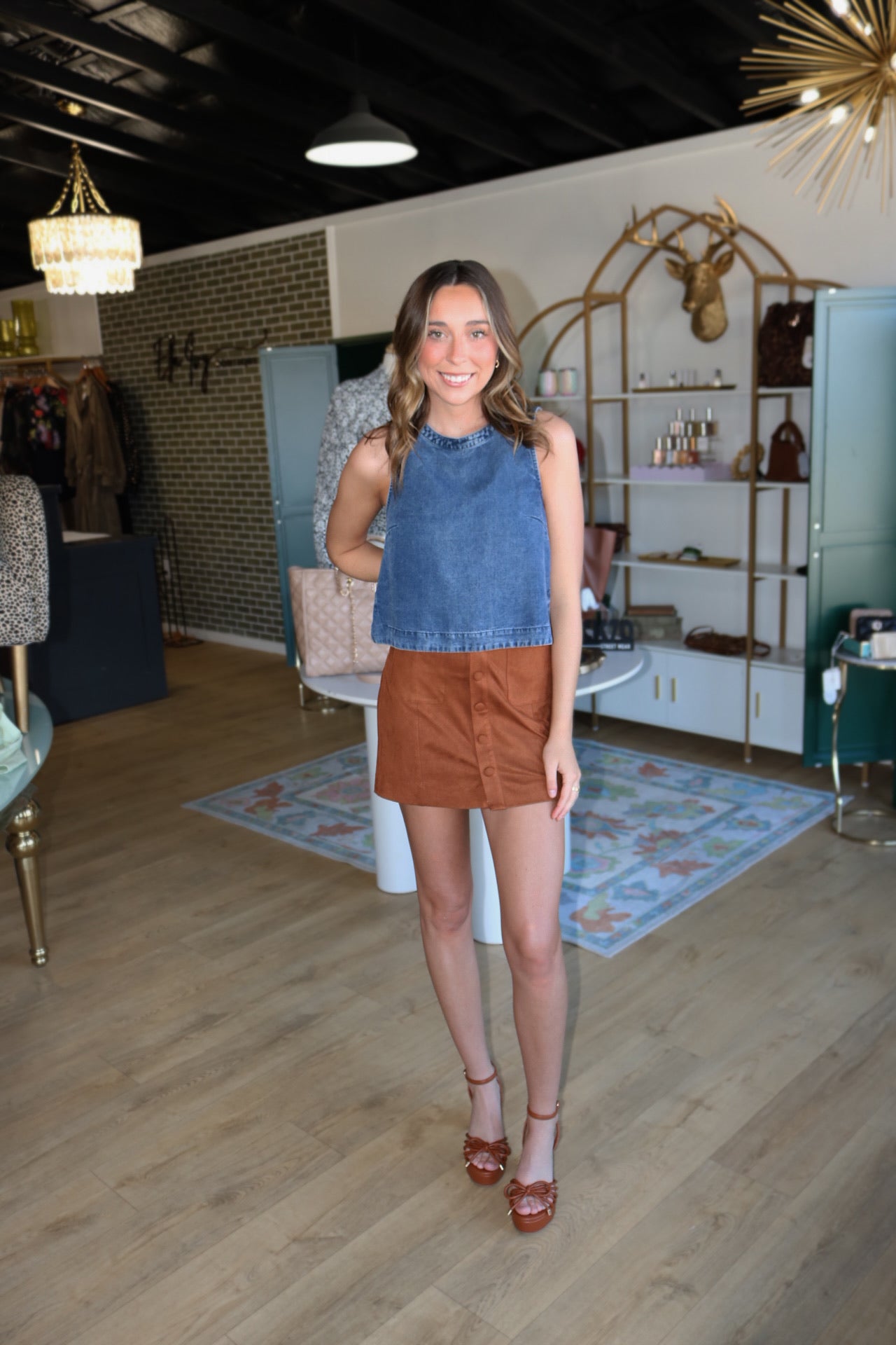 dear john quinn skirt in chocolate