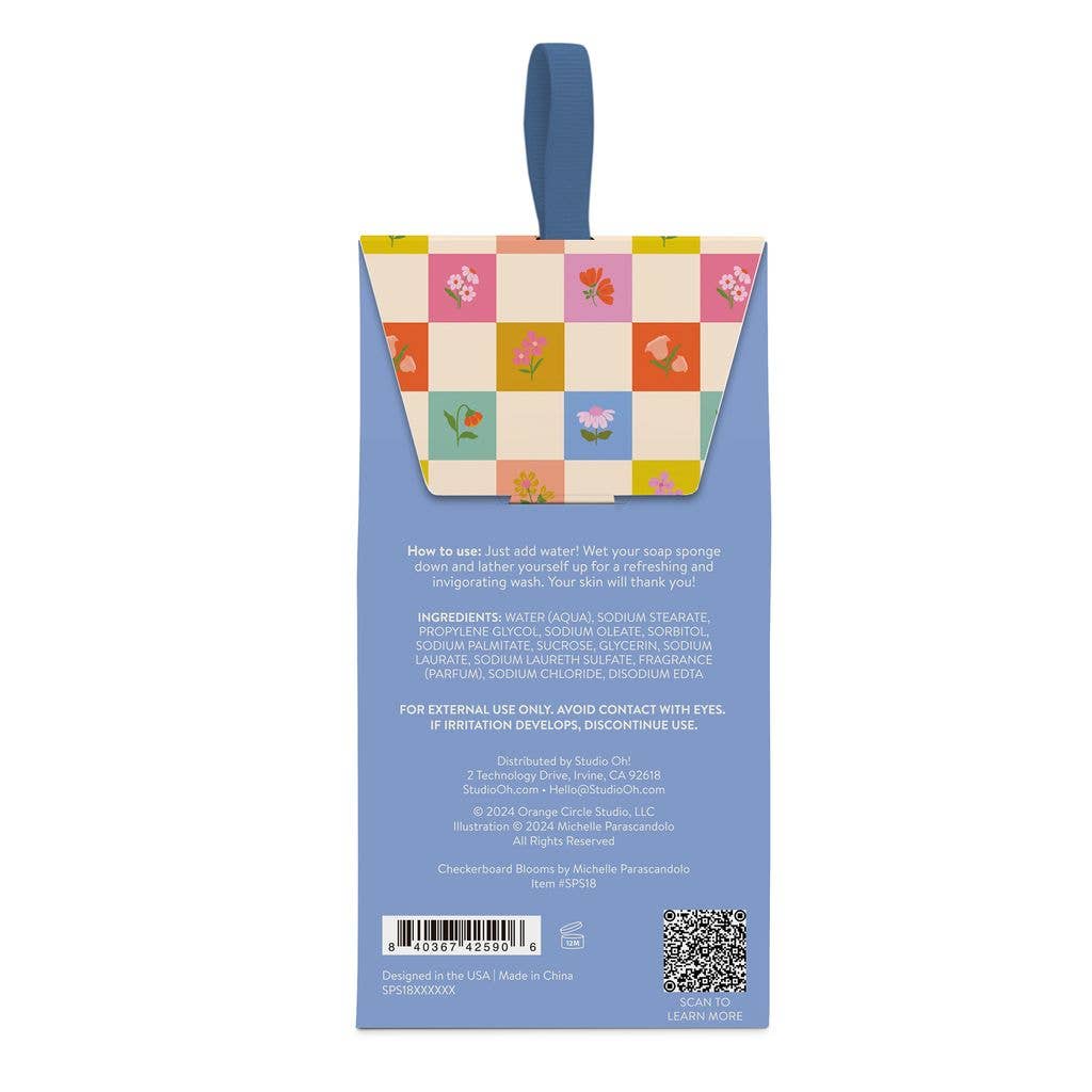 Checkerboard Blooms Soap Sponge in flower fields