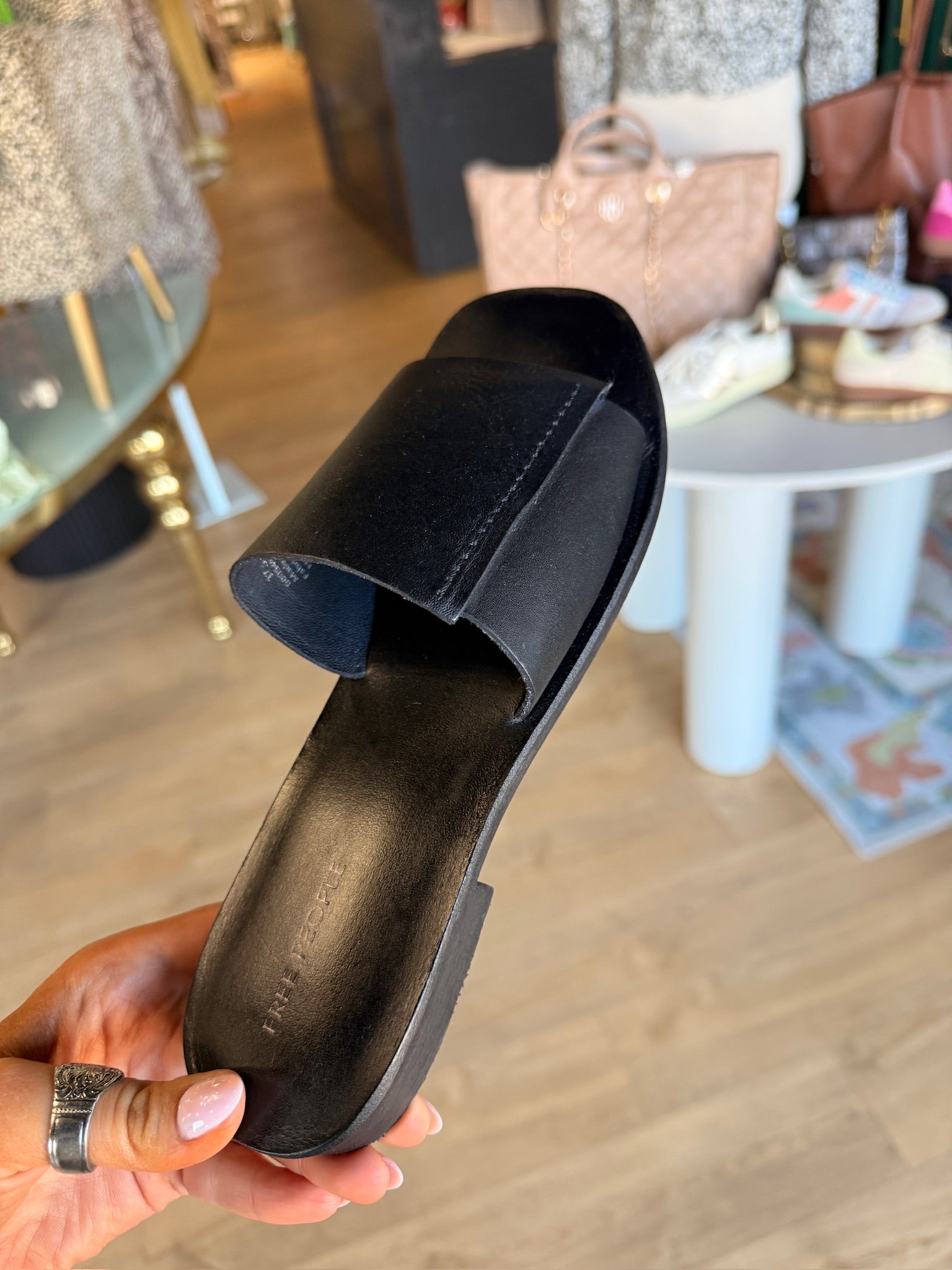 free people verona slide in black