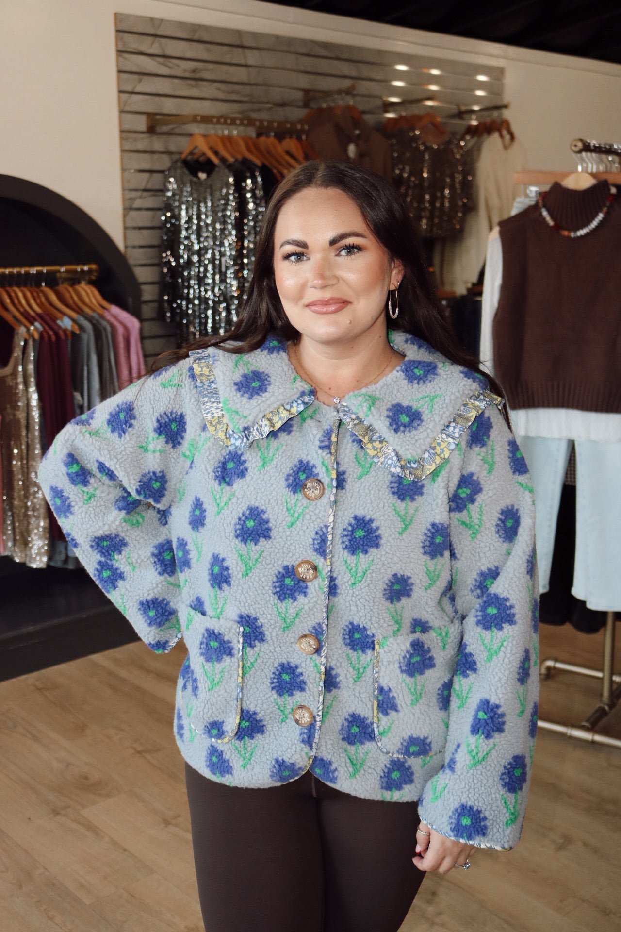 ivy jane periwinkle sherpa jacket in peri