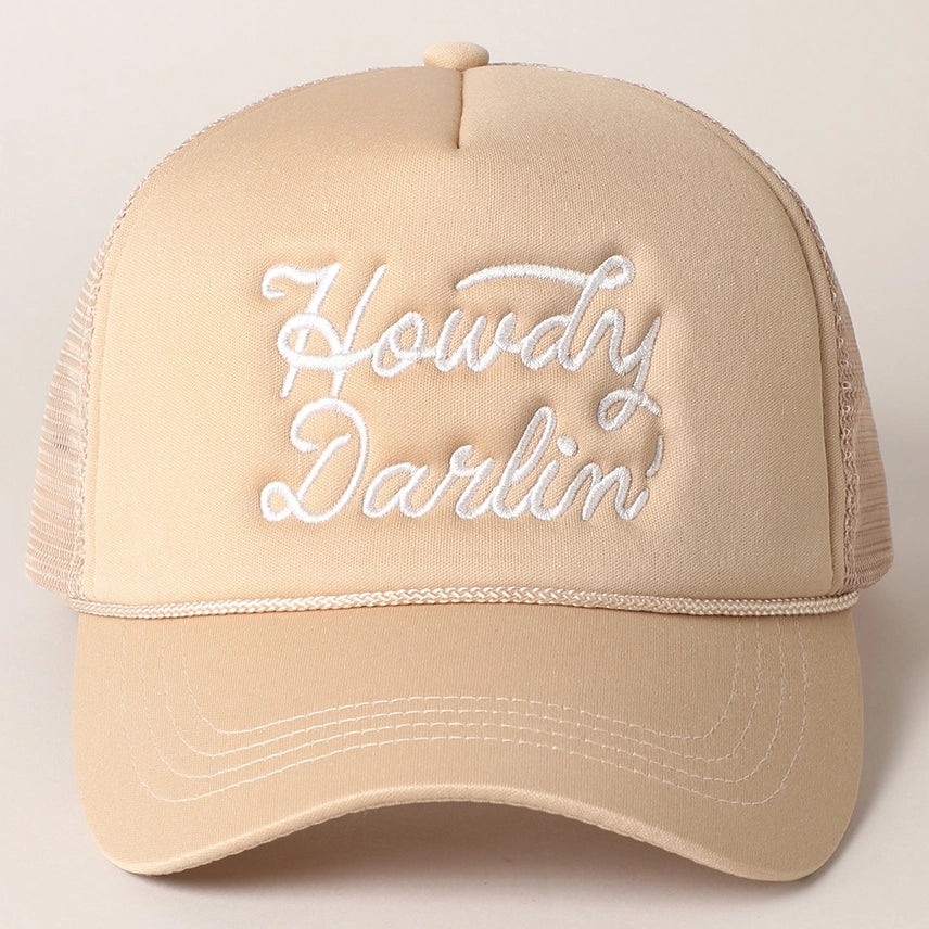 howdy darlin' trucker hate in beige