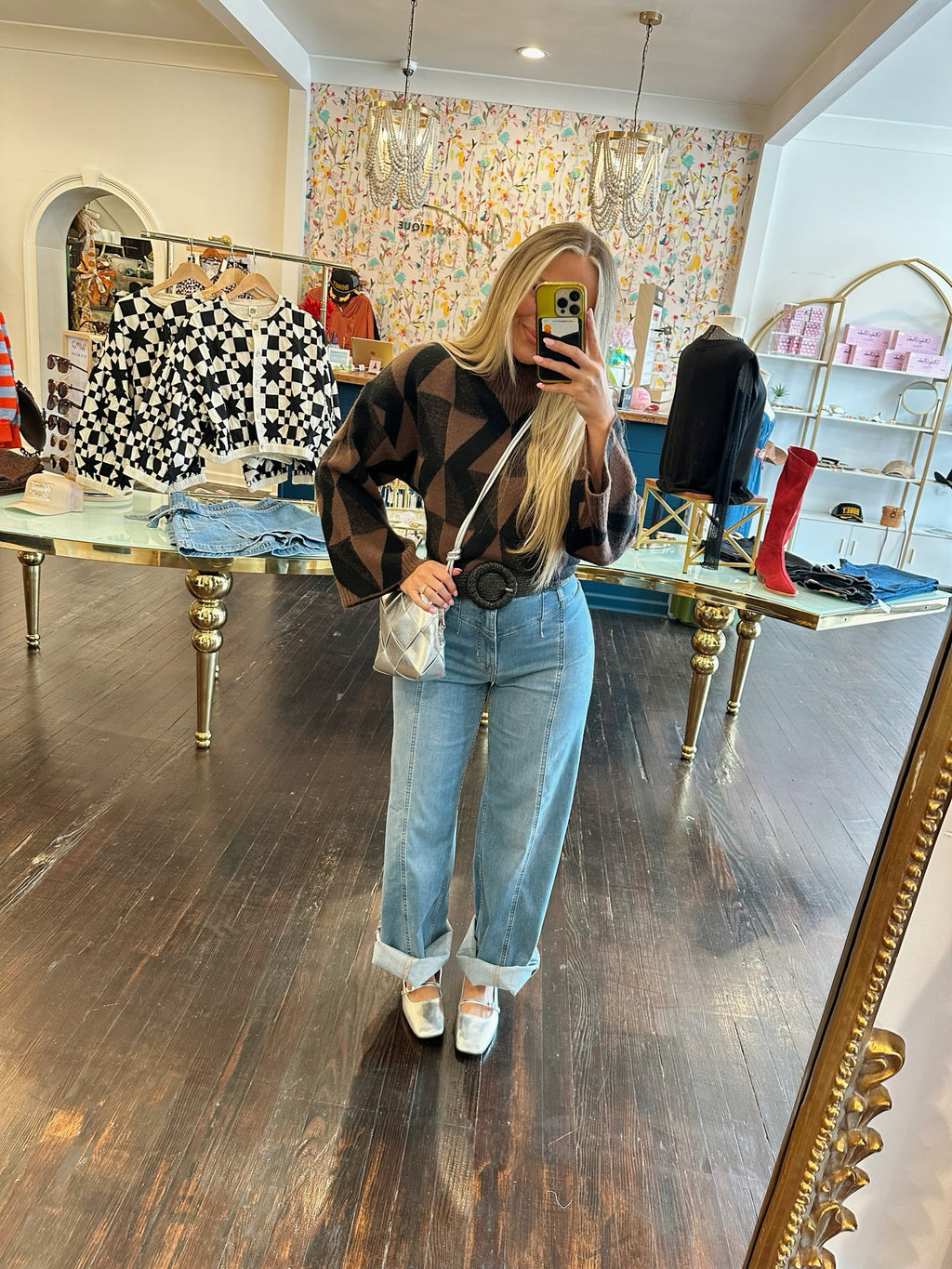 deluc troy turtleneck sweater in chocolate