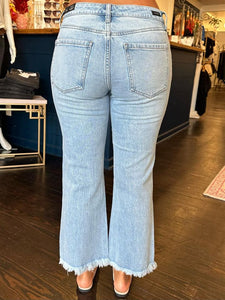 liverpool hannah crop flare jeans in fawnskin