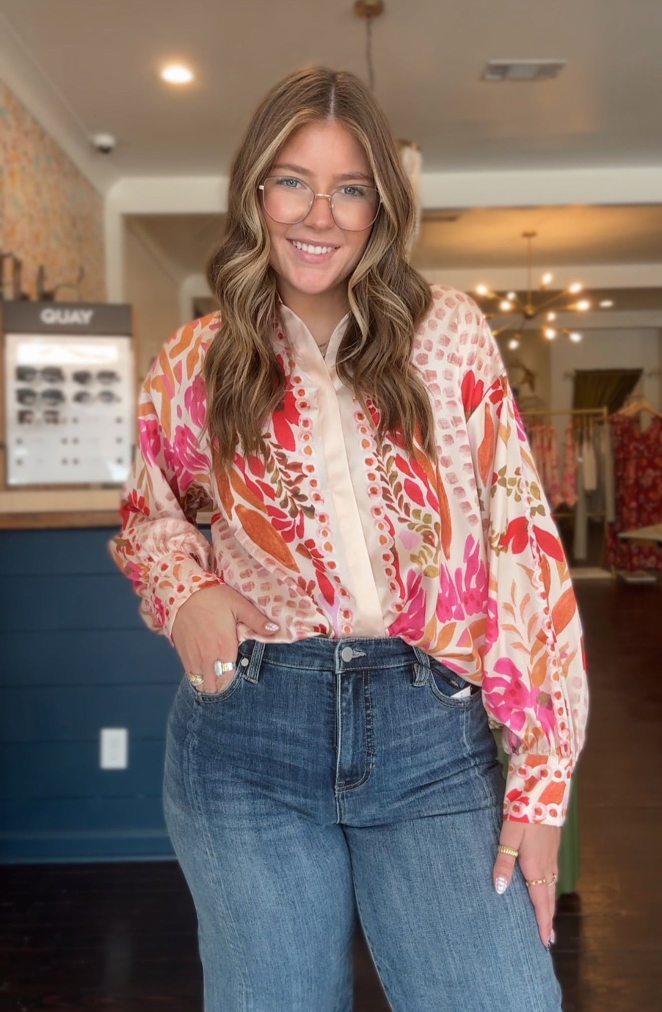 jade floral scarf top