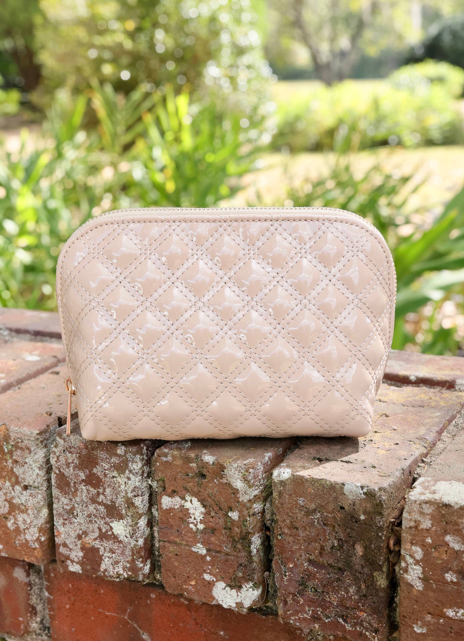 Caroline Hill Ibiza Small Pouch in Nude Patent