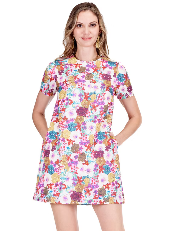 jade short sleeve dress in painted flora