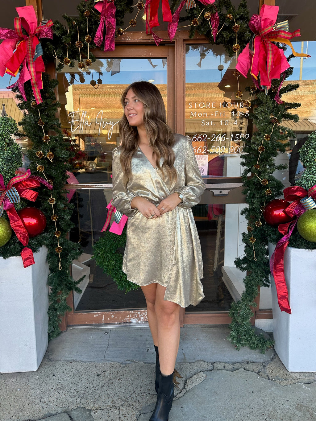 dear john chiara dress in gold