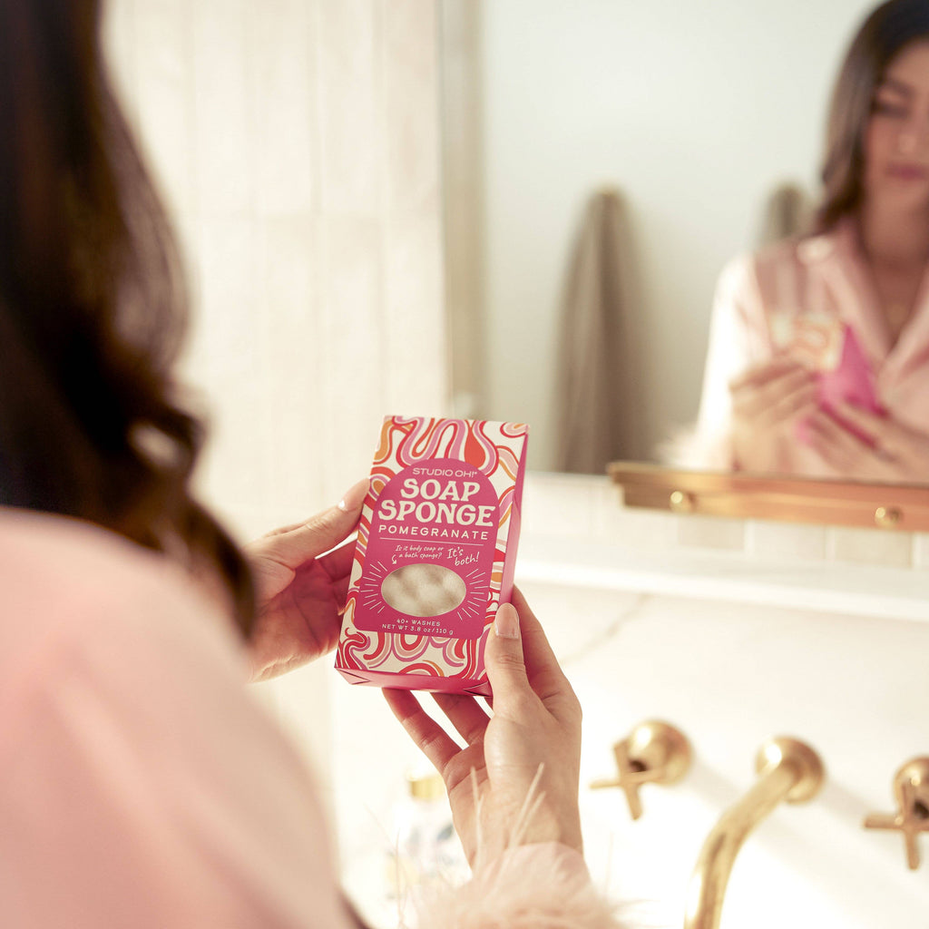 Candy Ribbons Soap Sponge in pomegranate