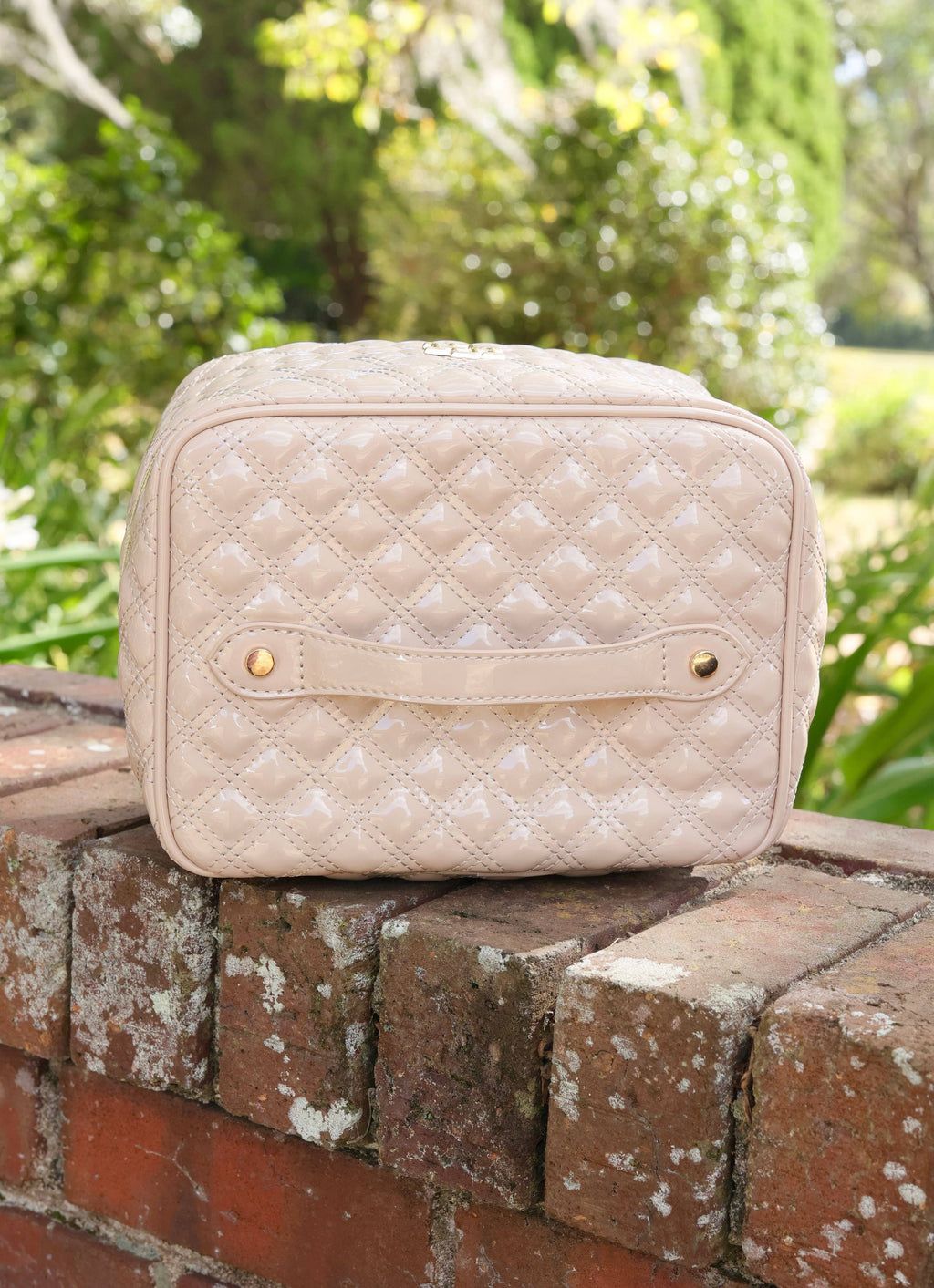 Caroline Hill Hampton Train Case in Nude Patent