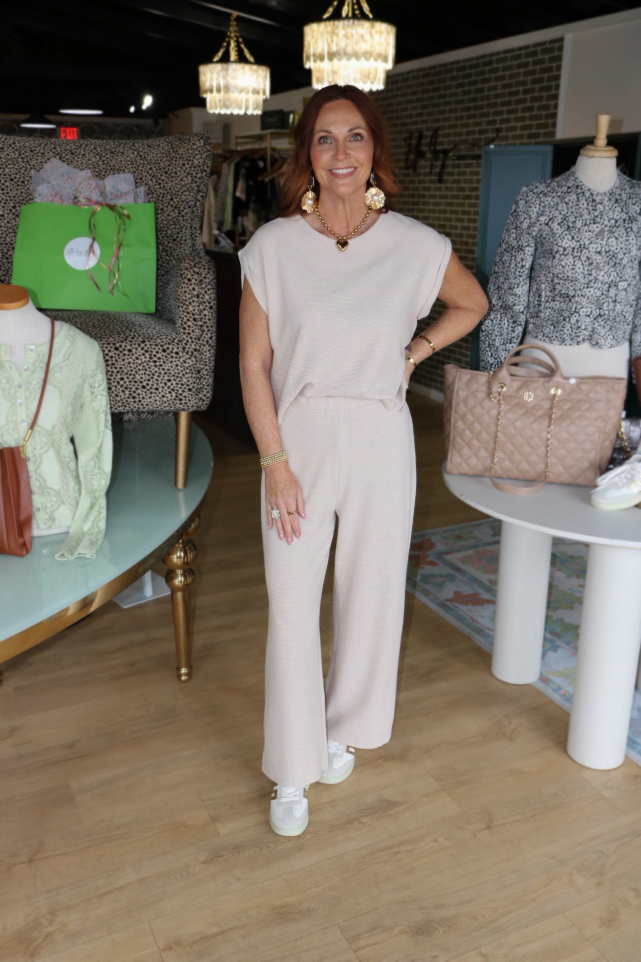 sadie & sage locket knit pant in oatmeal