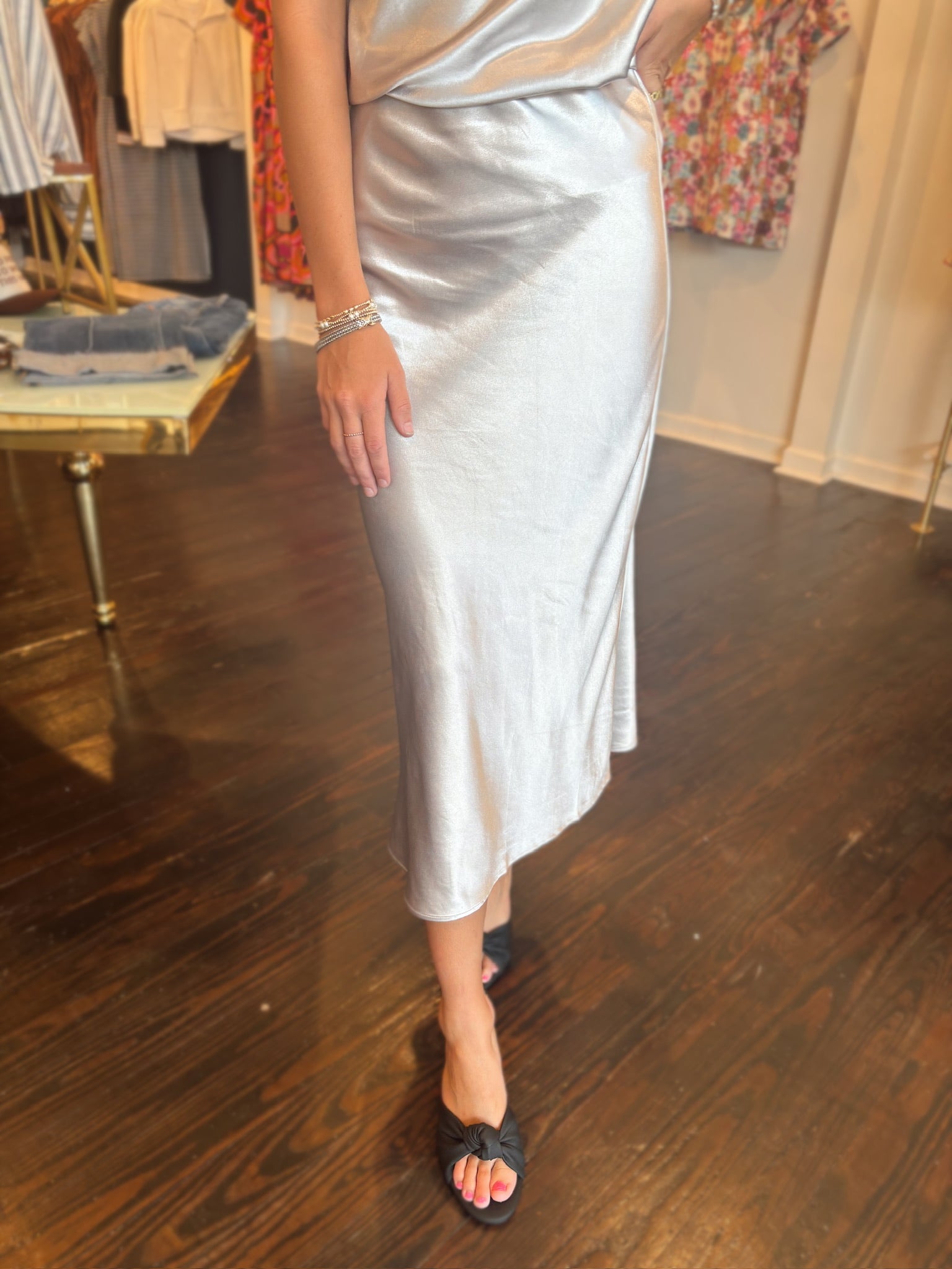 current air bias slip midi skirt