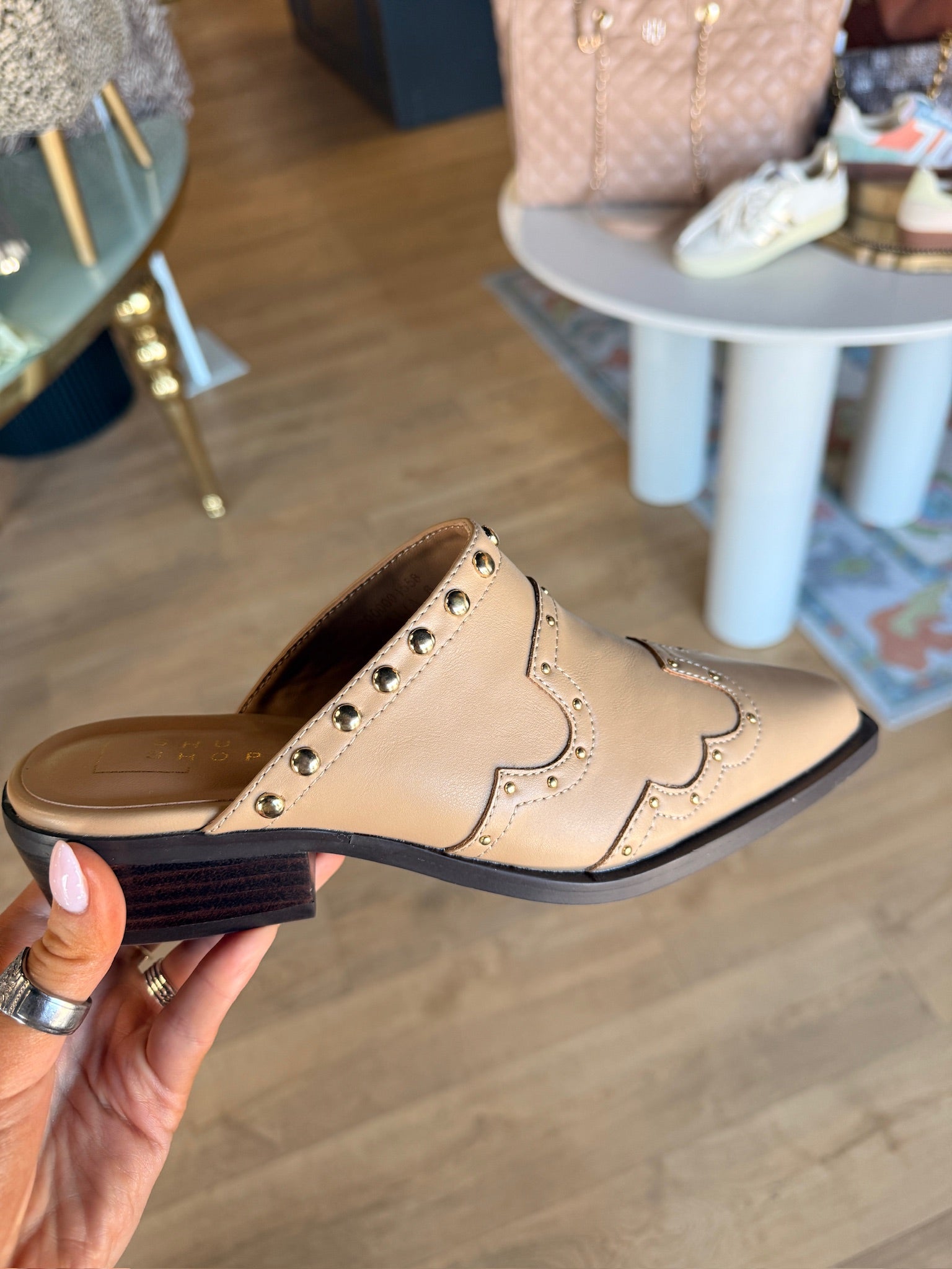 shu shop thalia mule in nude