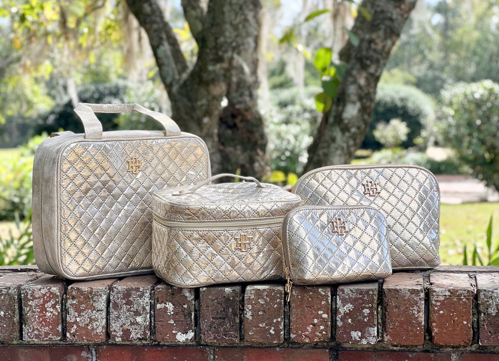 Caroline Hill Capri Large Pouch in Champagne