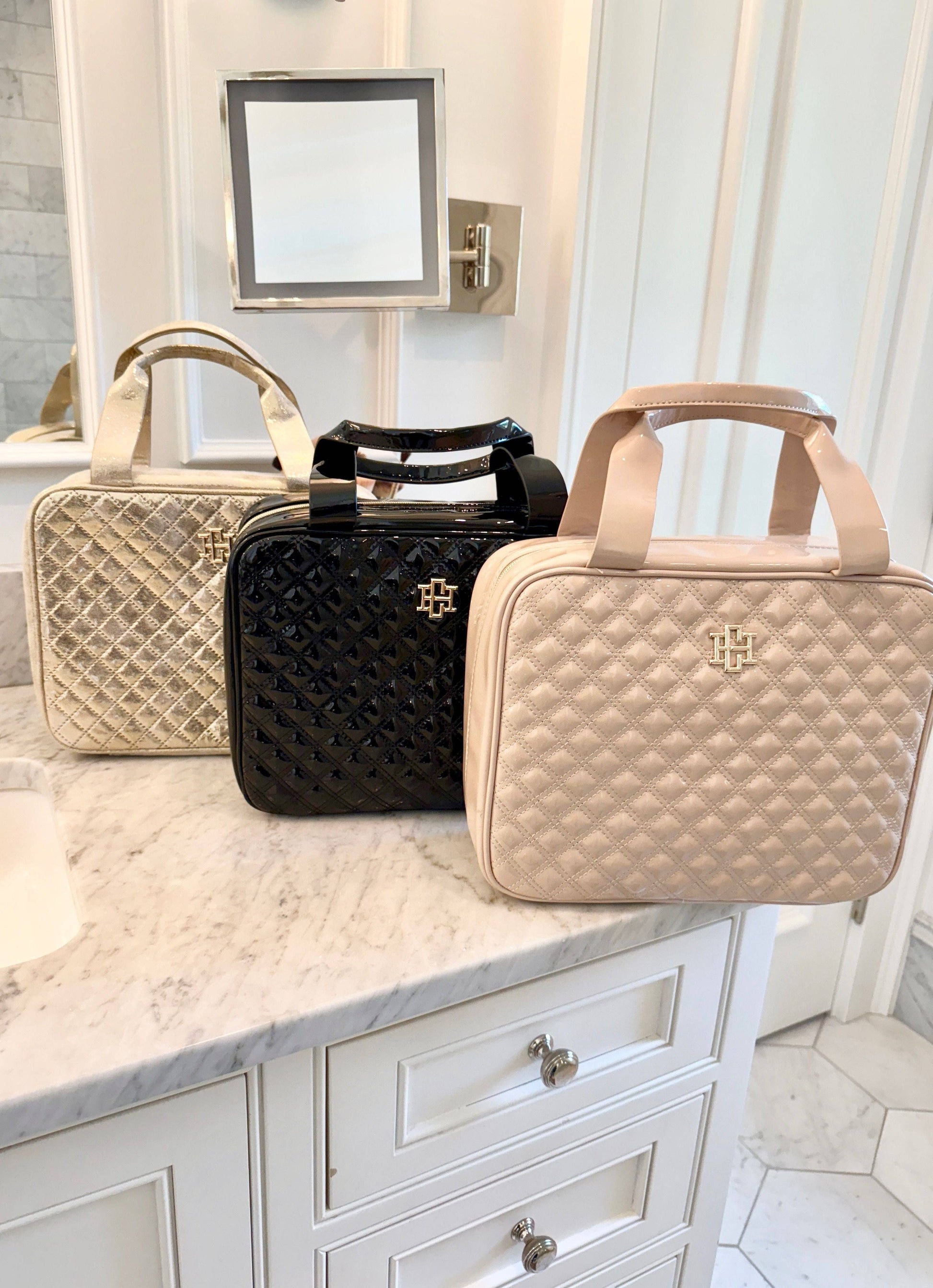 Caroline Hill Punta Cana Large Case in Black Patent