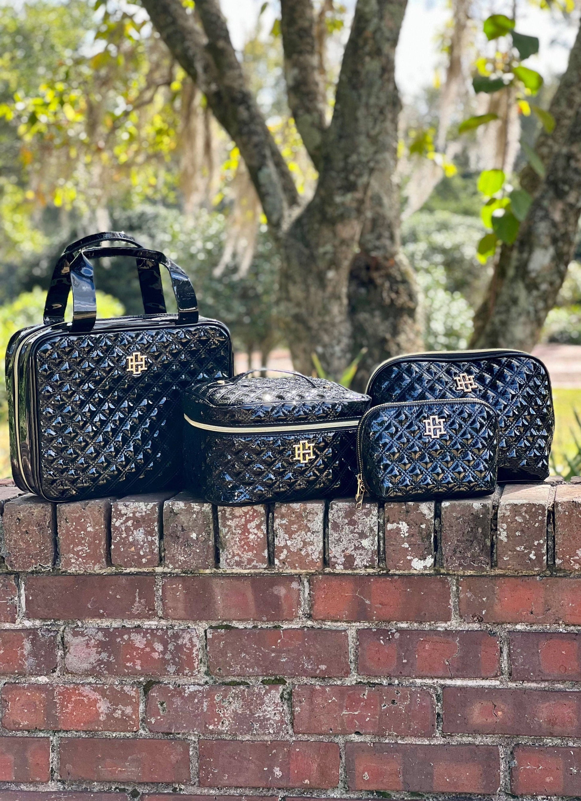 Caroline Hill Punta Cana Large Case in Black Patent