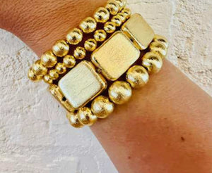LoveAO Gold Beaded Bracelets - Large