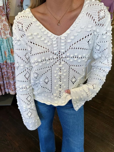another love maxine sweater in bright white