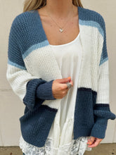 Load image into Gallery viewer, z supply jones stripe cardigan in true navy