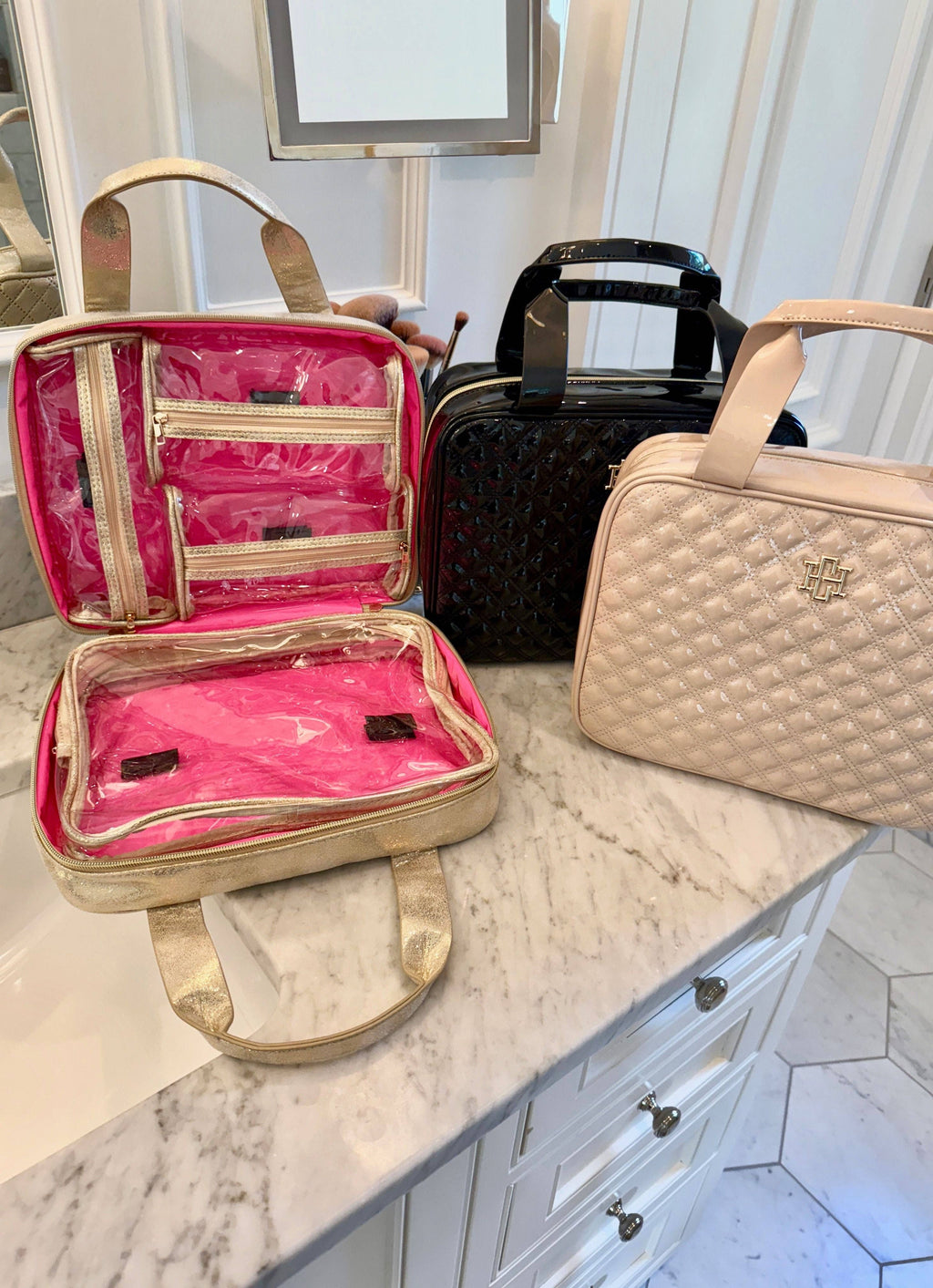 Caroline Hill Punta Cana Large Case in Black Patent
