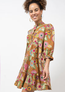 uncle frank whimsical tiered shirt dress