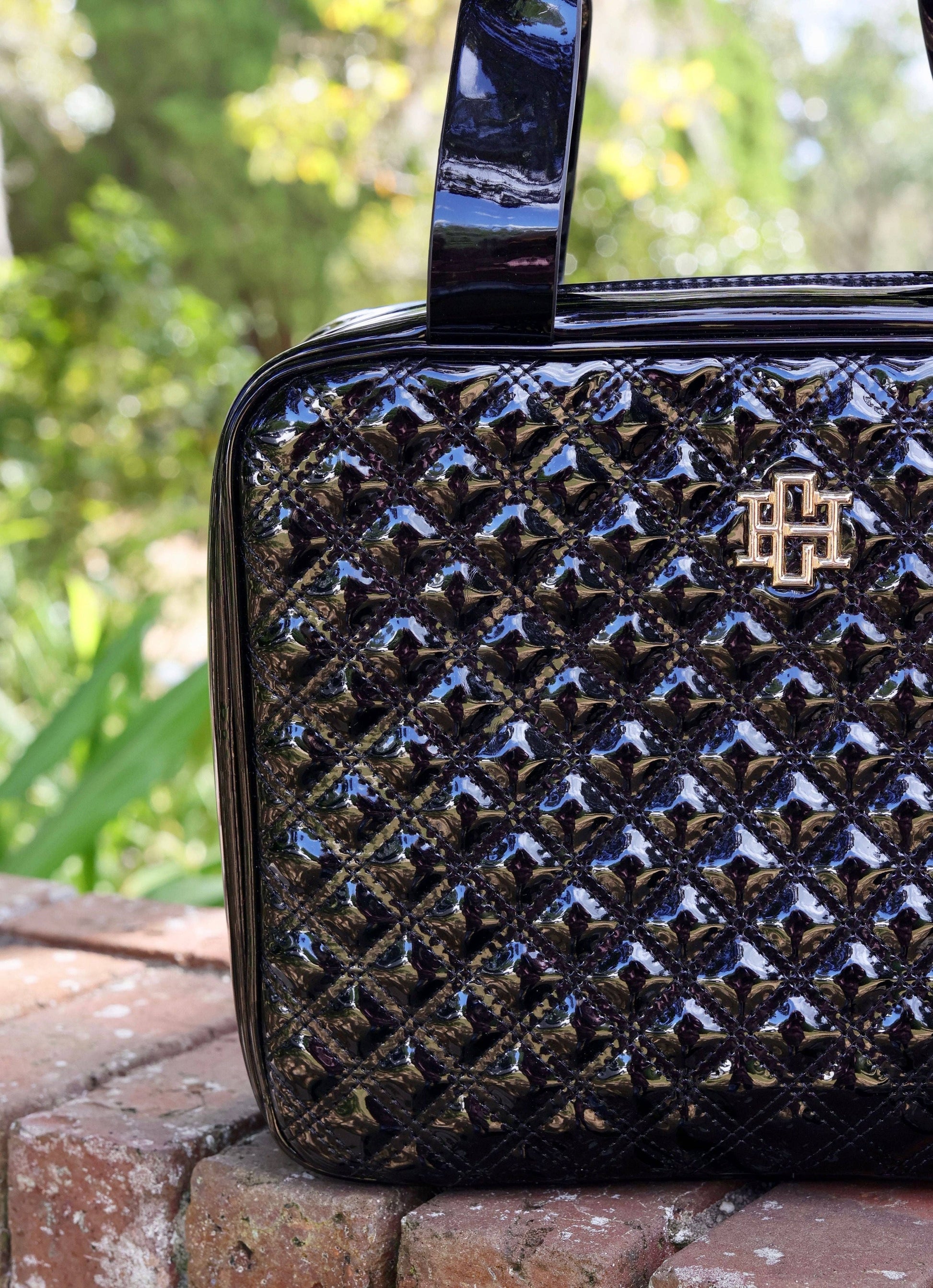 Caroline Hill Punta Cana Large Case in Black Patent