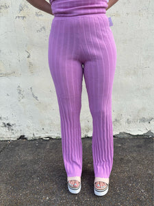karlie sweater knit pants in lilac