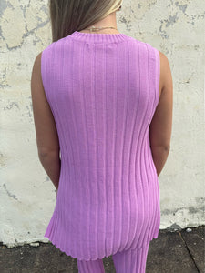 karlie sweater knit tank in lilac