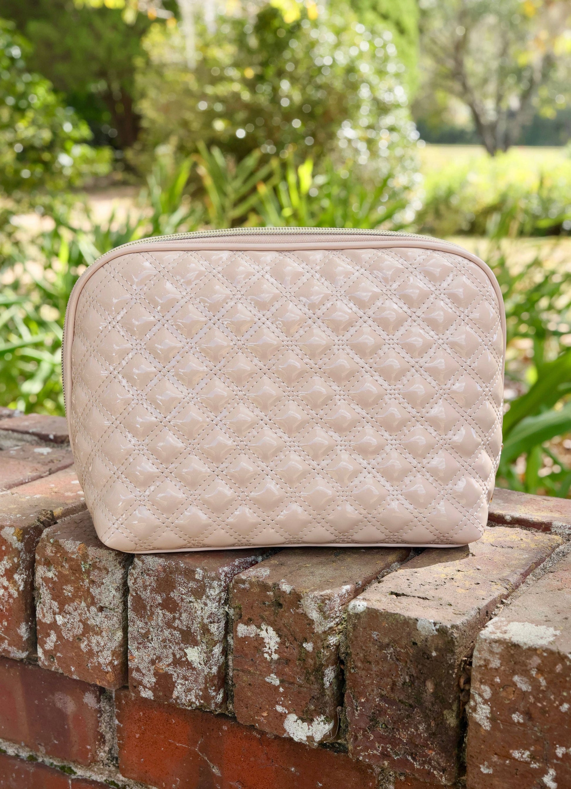 Caroline Hill Capri Large Pouch in Nude Patent