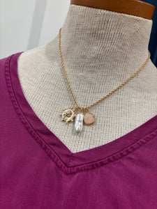 coin and pearl charm necklace