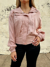 Load image into Gallery viewer, tencel blend crop bomber jacket in blush