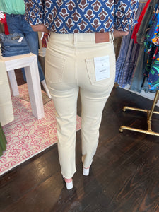 hidden harley high rise slim mom jean in khaki