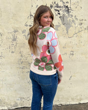 Load image into Gallery viewer, THML flower knit sweater in orange and pink combo