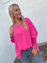 Load image into Gallery viewer, ivy jane dolman sleeve rib top in fuschia