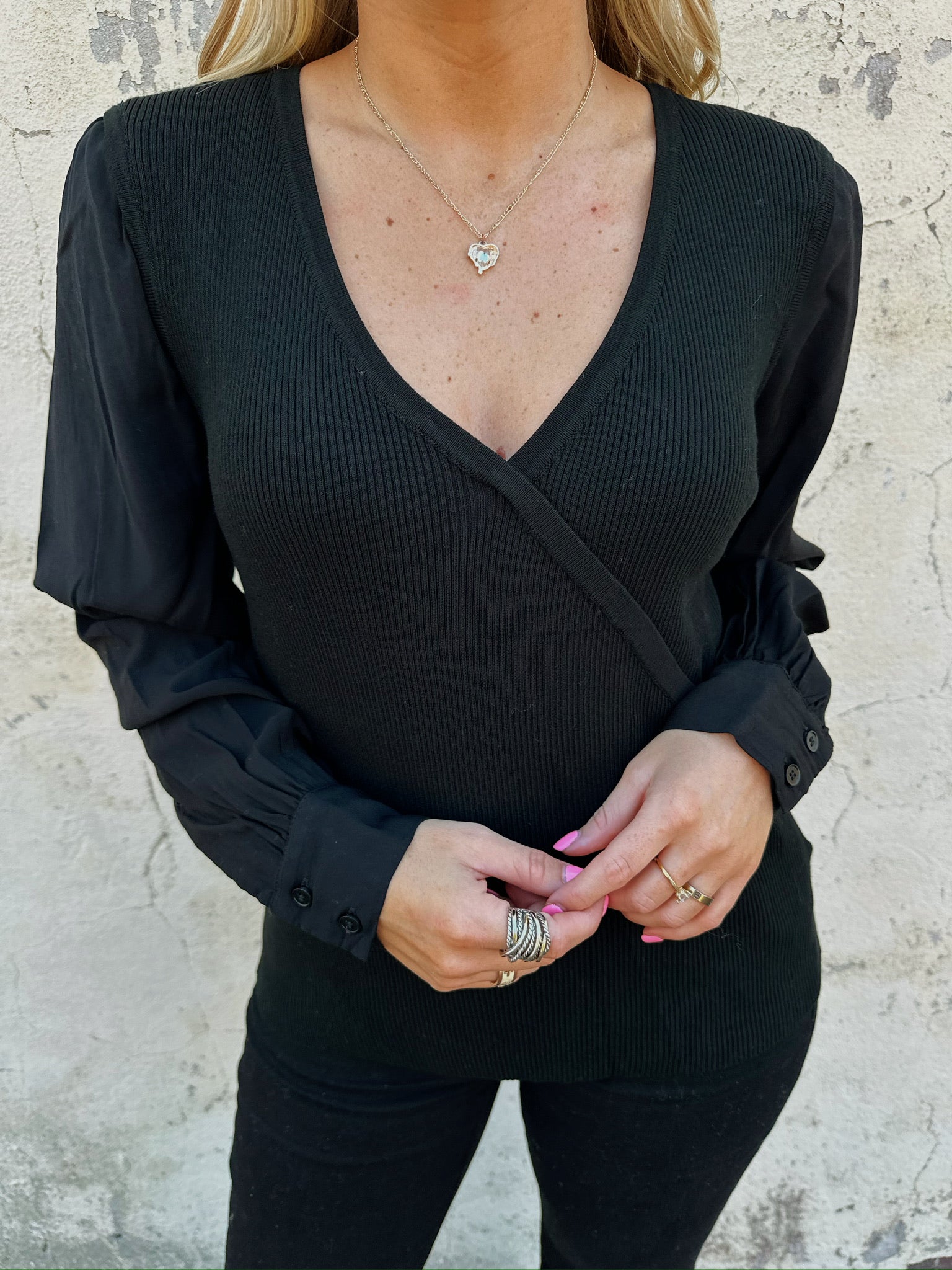 another love darcy top in black