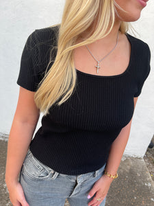 another love lara top in black