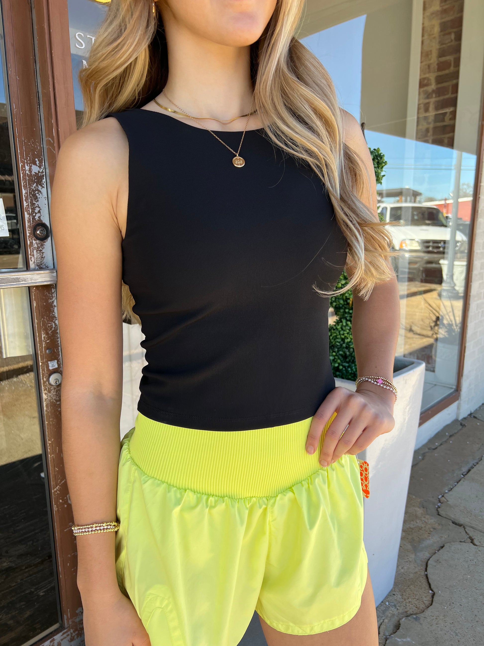 z supply aspen rib top in black