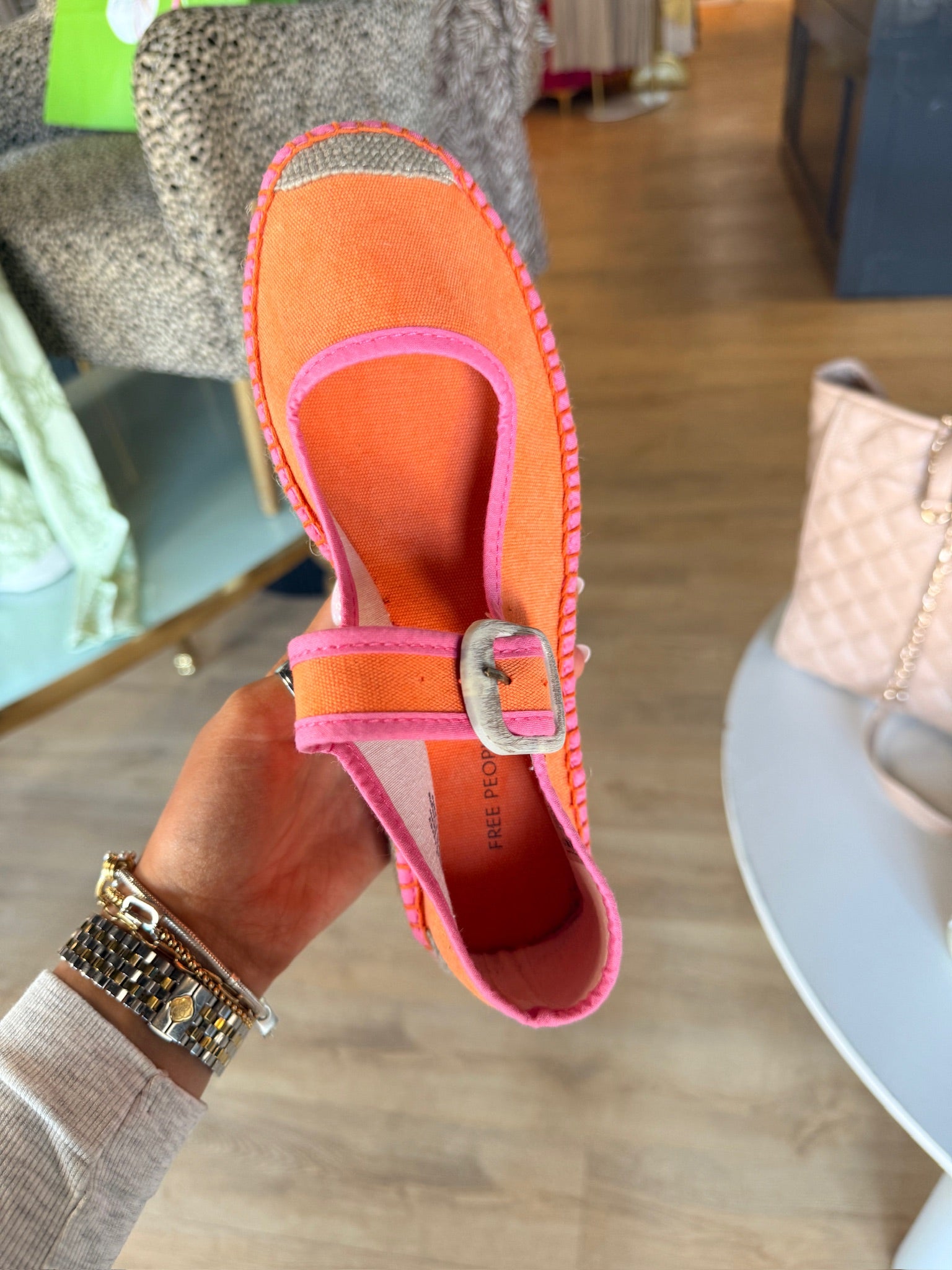 free people surfside mary jane in orange crush