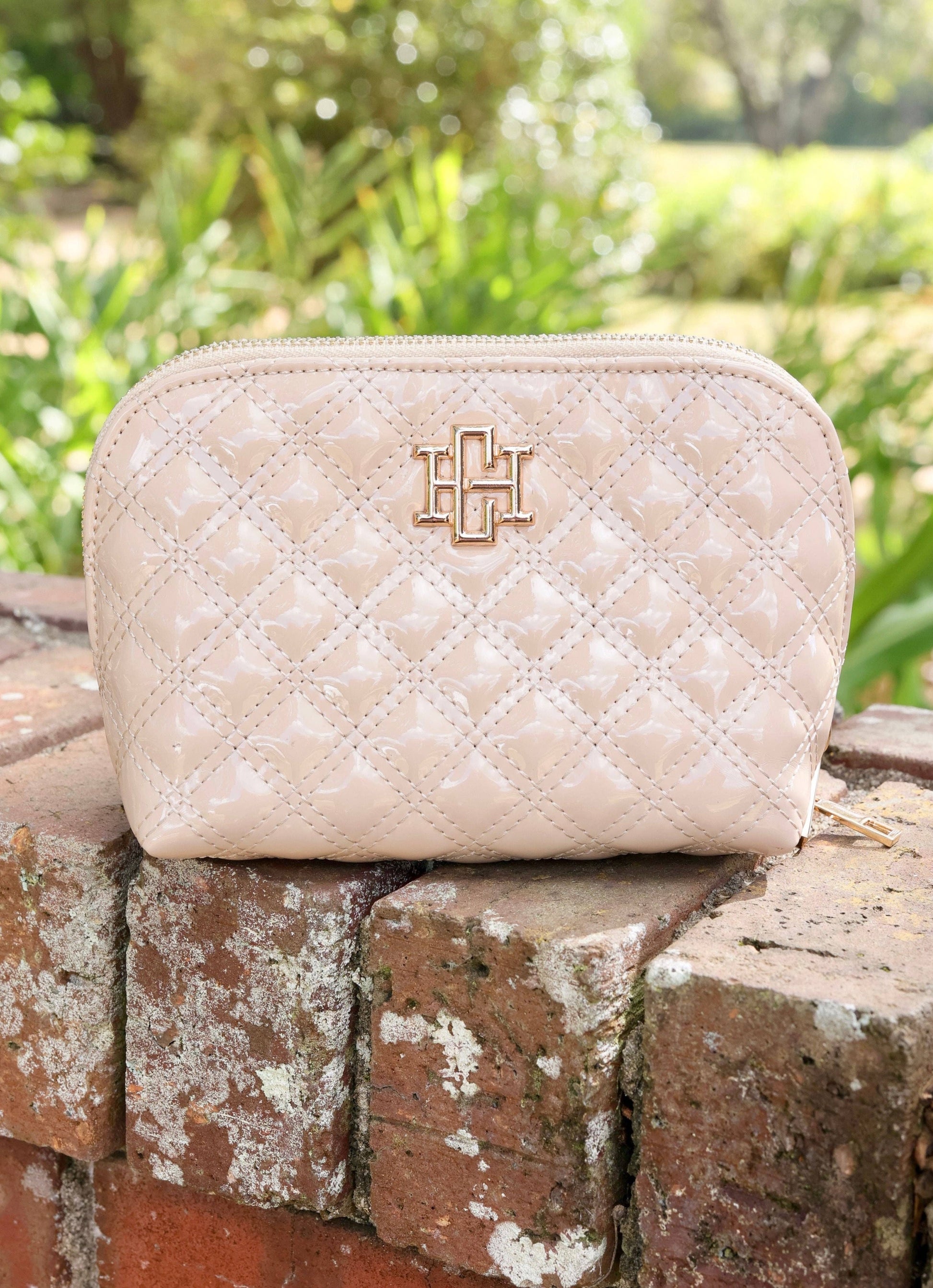 Caroline Hill Ibiza Small Pouch in Nude Patent