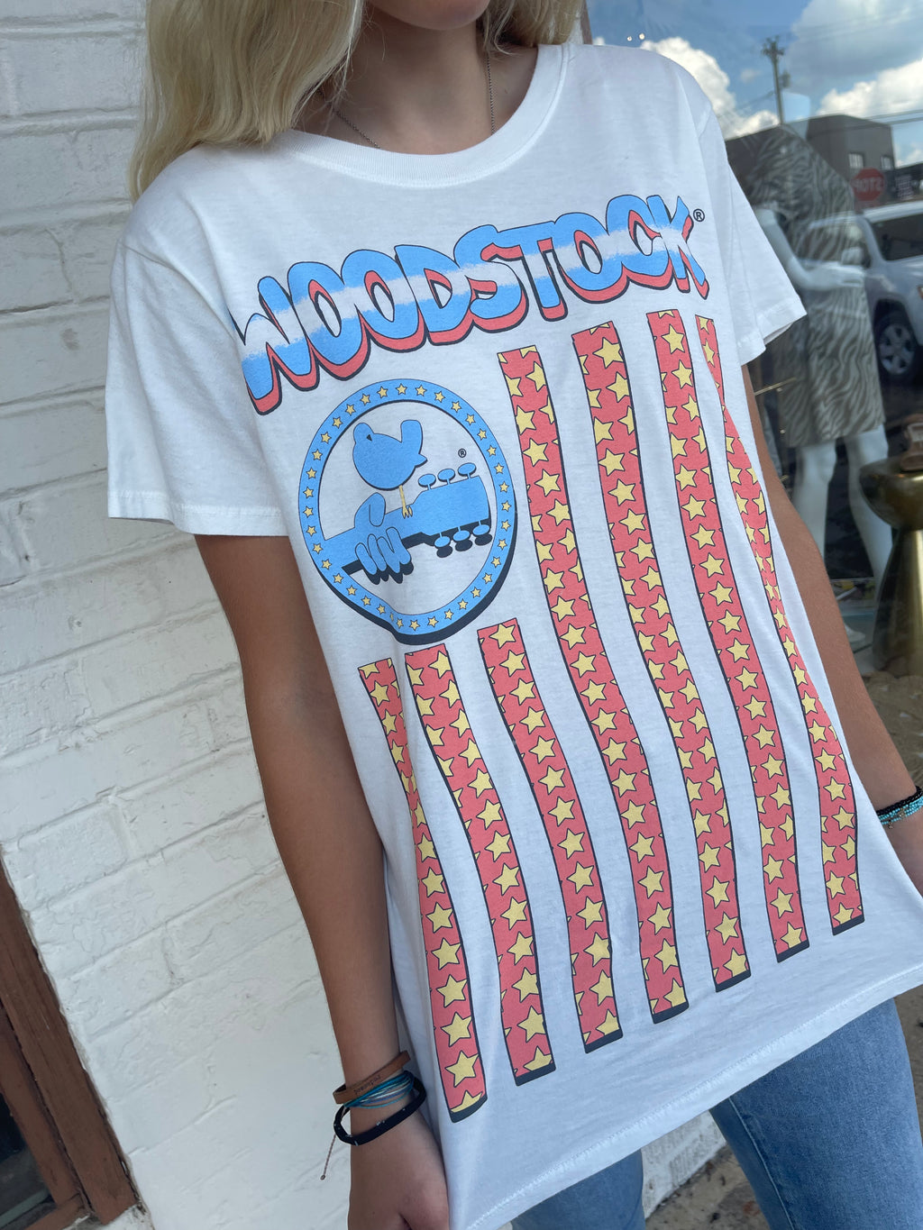 recycled karma woodstock peace now tee