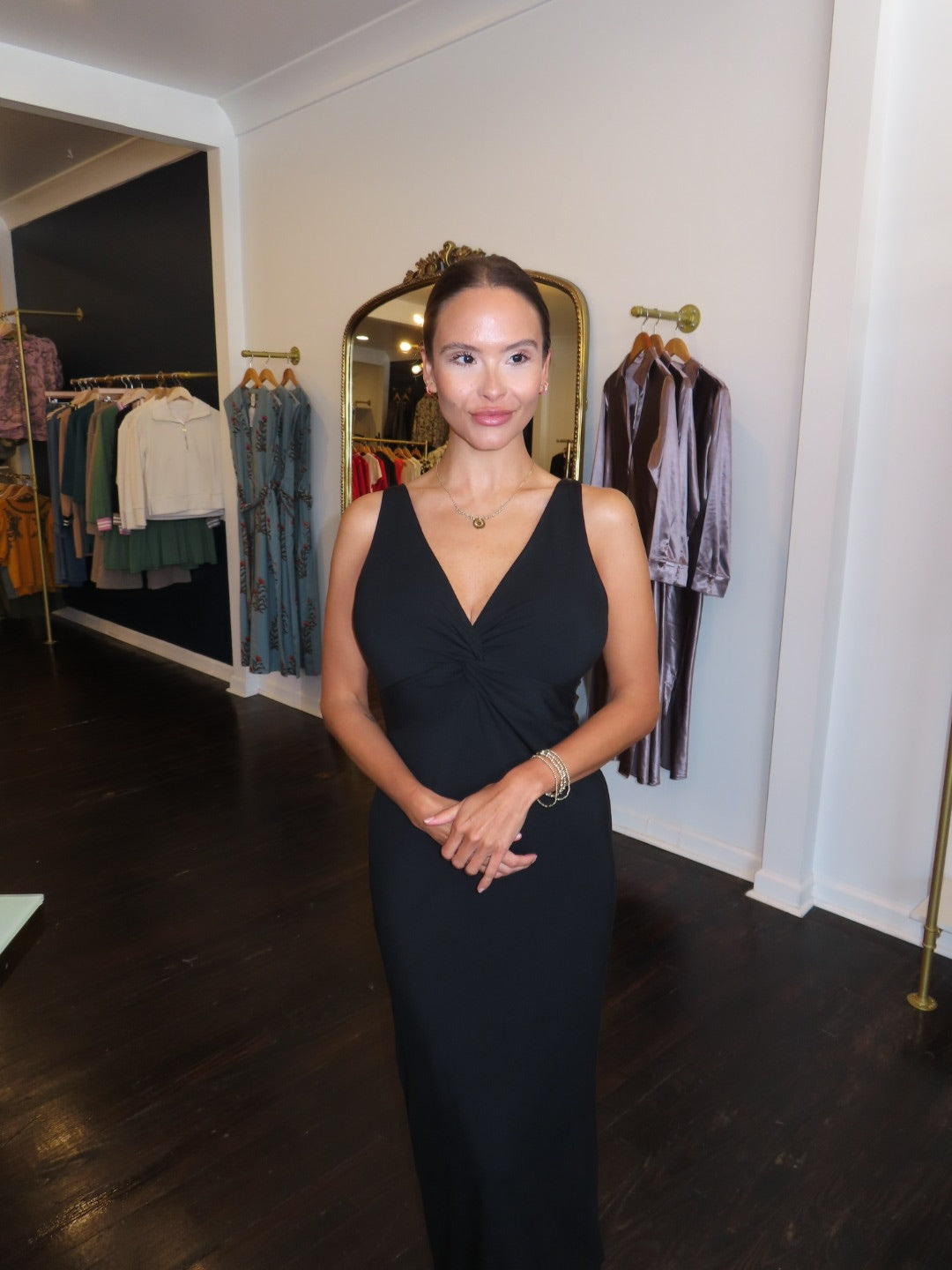 z supply eleve midi dress in black