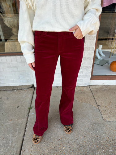 dear john rosa pant in burgundy