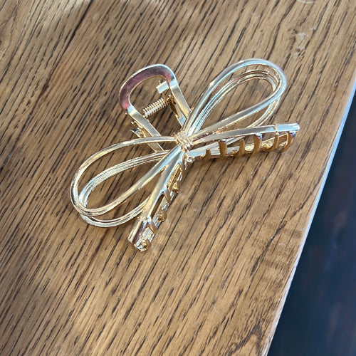 gold bow hair clip