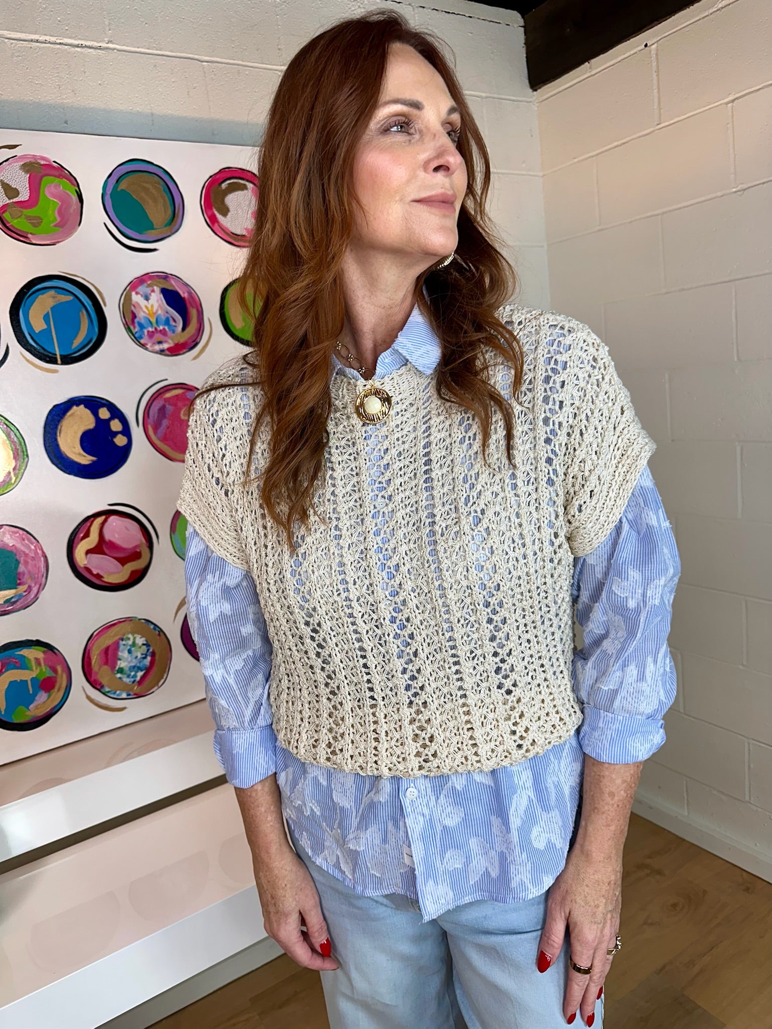 another love tasha top in vintage cream