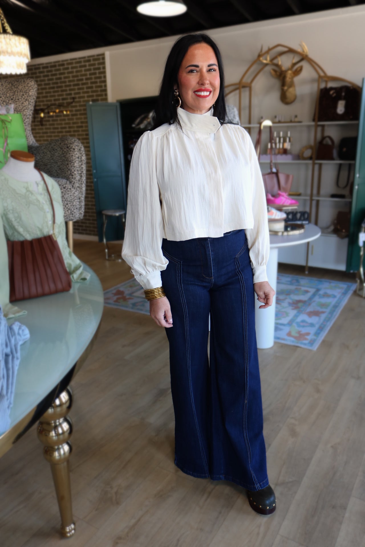 sage the label hustle cropped jacket in ivory