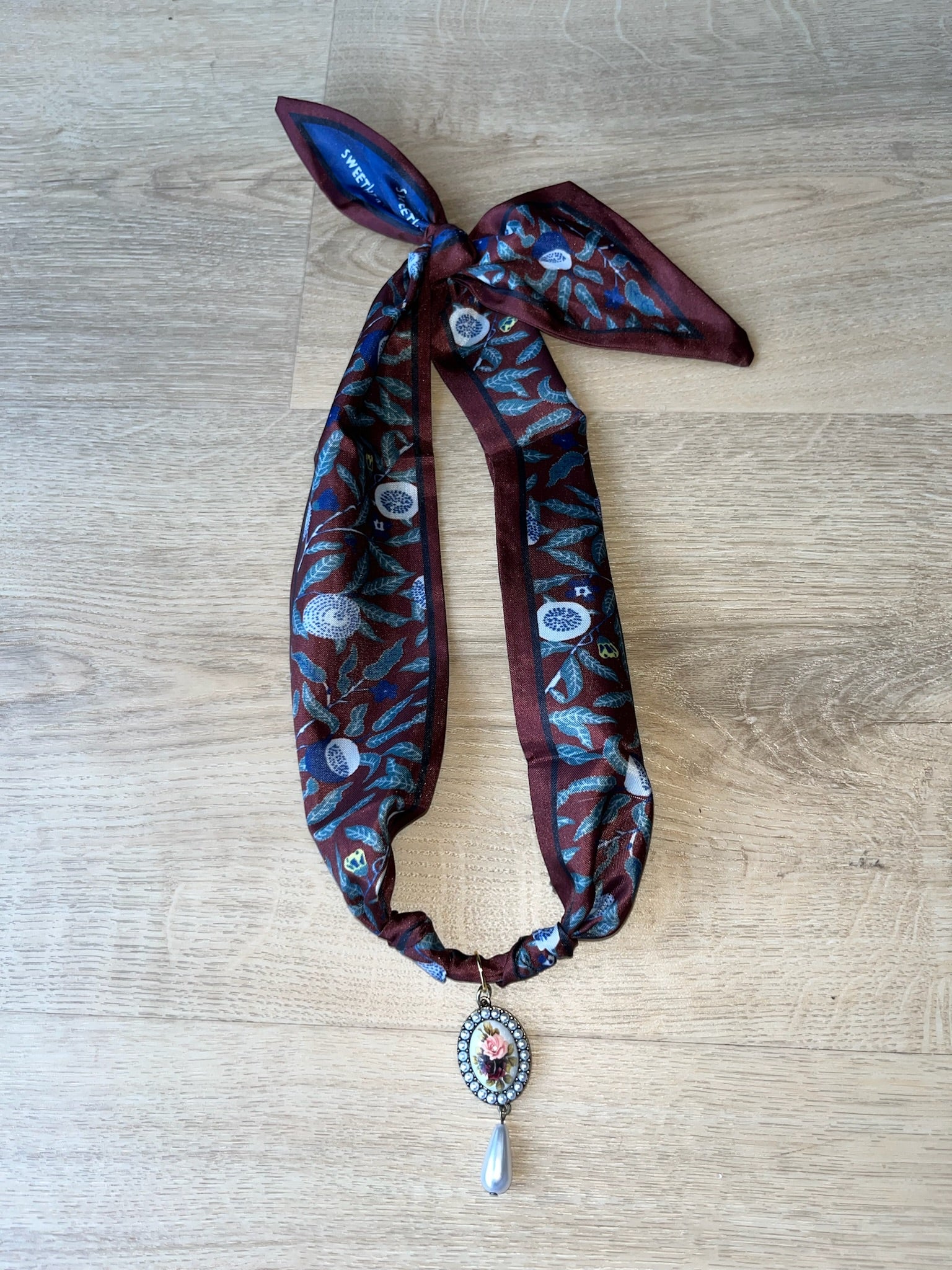 blue bell scarf necklace